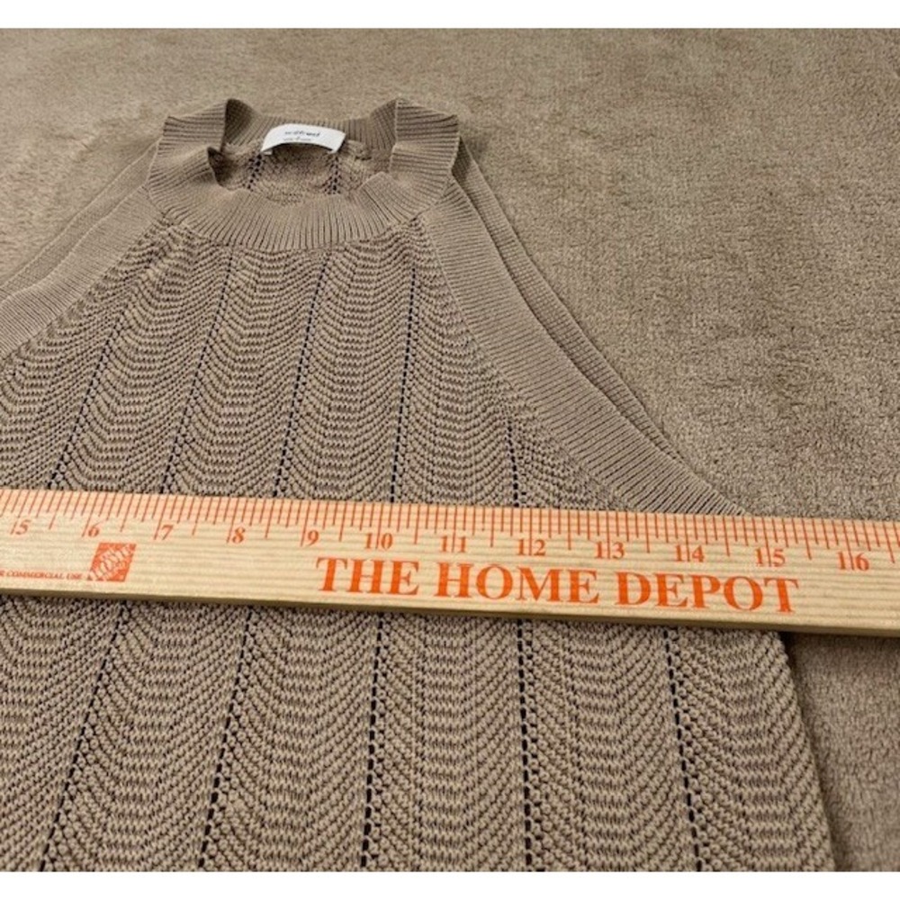 Aritzia Wilfred BEIGE Knit Sleeveless Tank with Scalloped Hem Size Small EUC - Picture 6 of 7